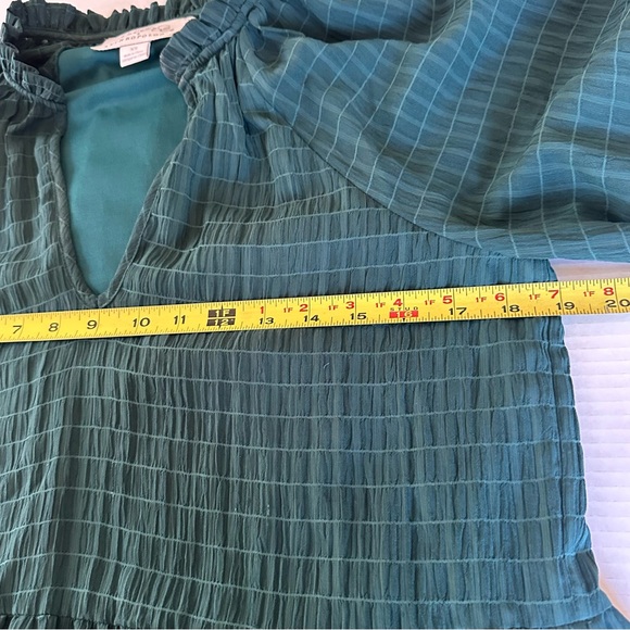 Mare Mare x Anthropologie Anne Tiered Tunic Dress Green XS Flowy Boho Lined - Picture 4 of 7